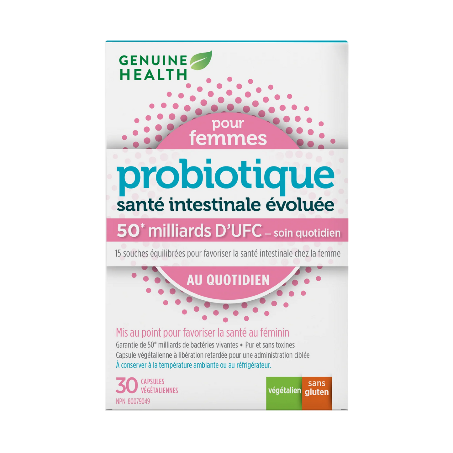 Probiotiques santé intestinale évoluée pour femmes 50 milliards 30 capsules
