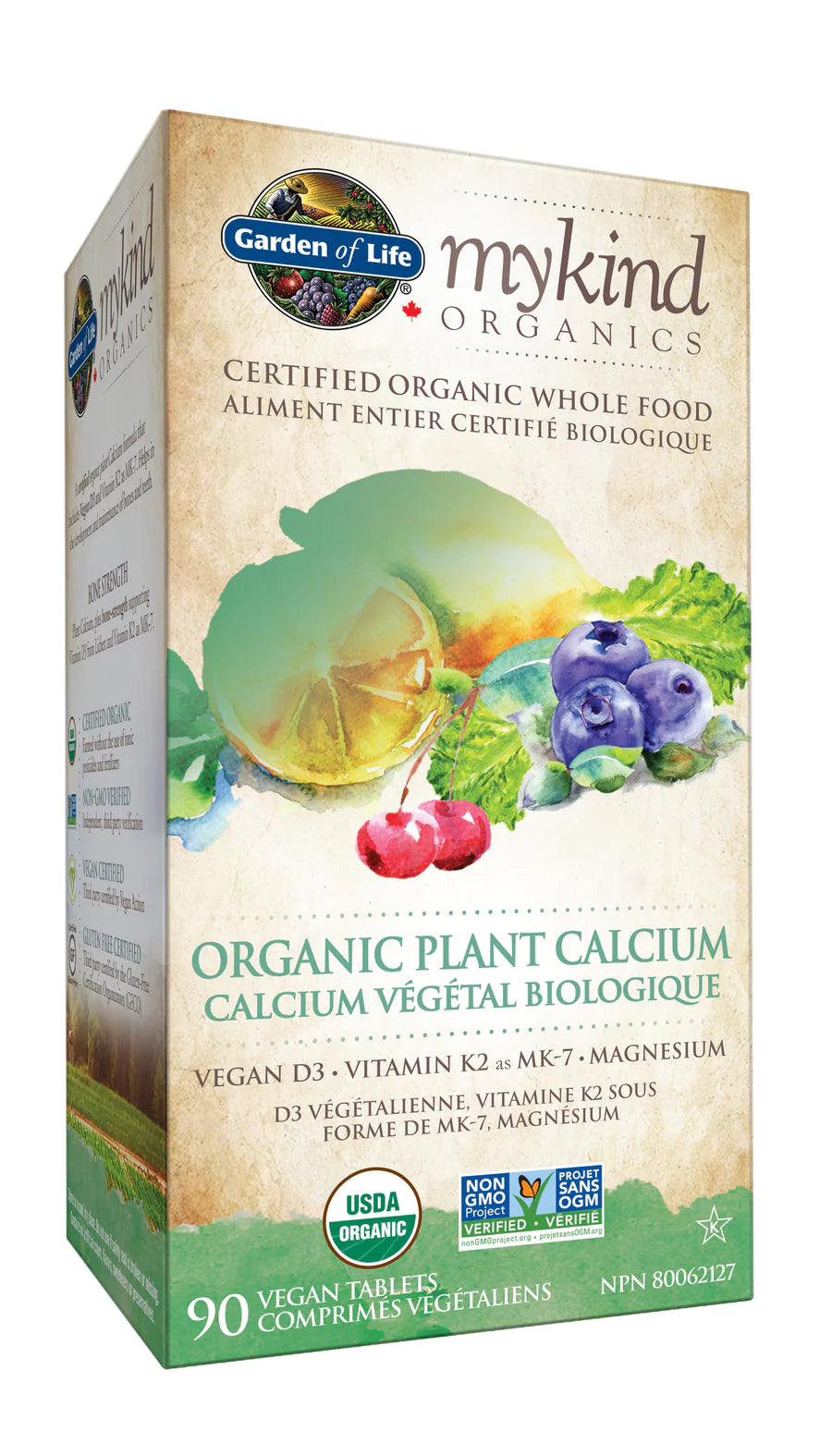 Mykind organics Calcium végétal biologique 90comprimés