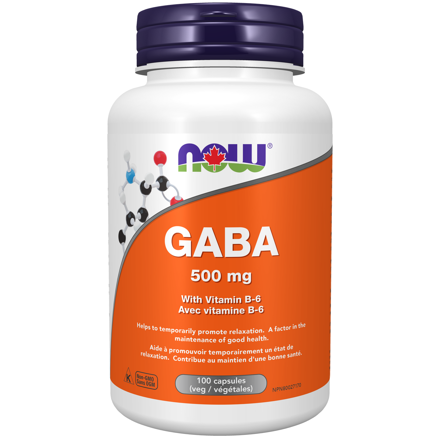 GABA 500mg avec B-6 100capsules