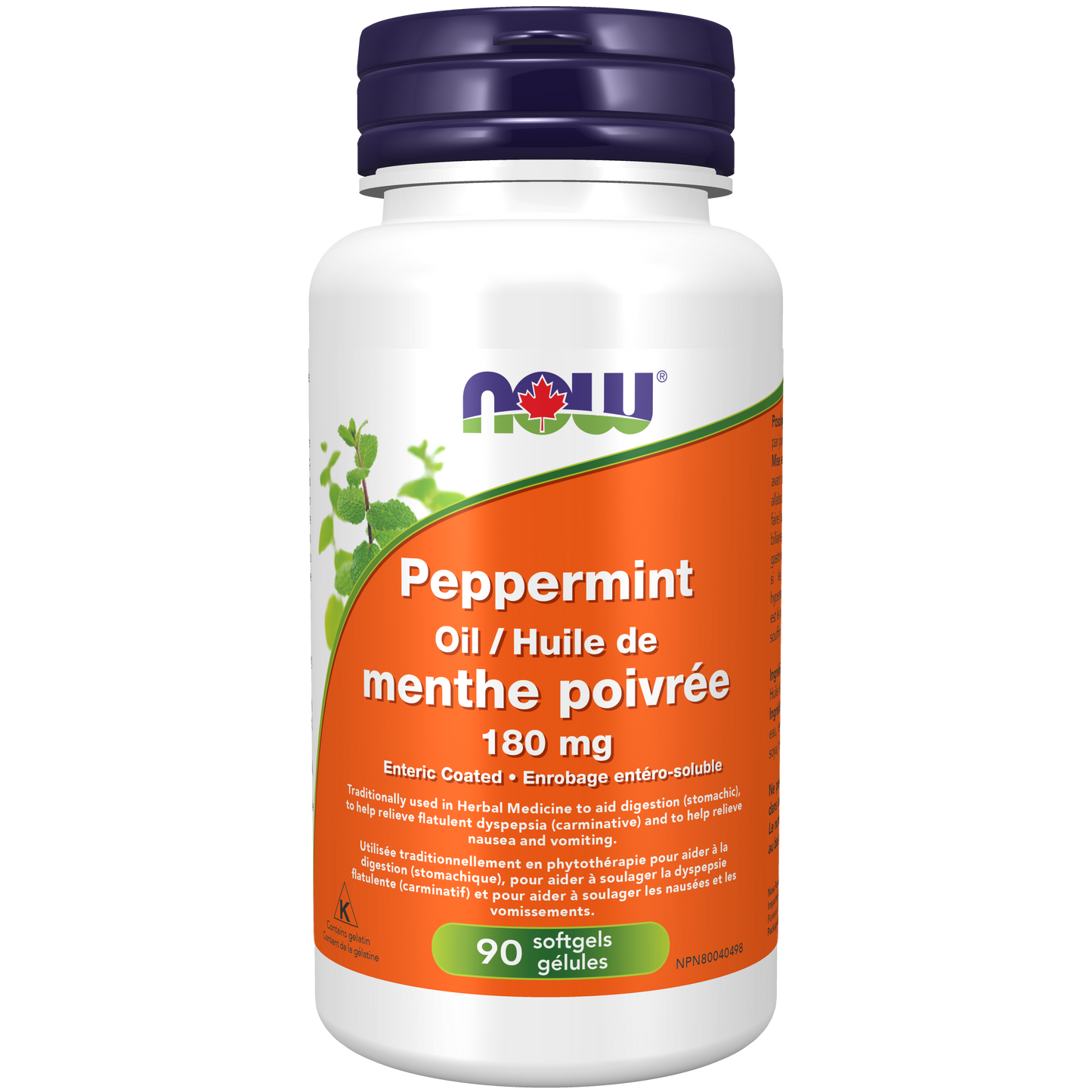 Huile de menthe poivrée 180mg 90gélules