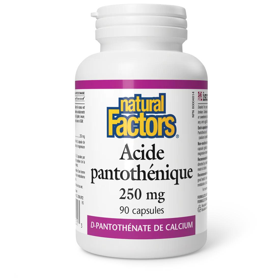 Acide pantothénique 250mg 90 capsules