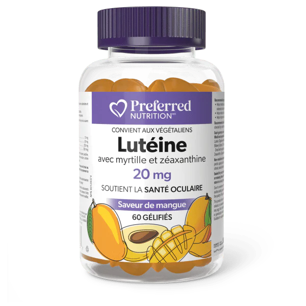 Lutéine avec myrtille et zéaxanthine 20mg 60gélifiés